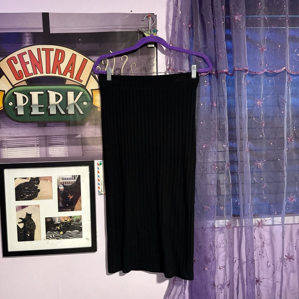 knit pencil midi skirt